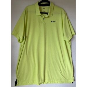 Nike Dri Fit Polo Shirt Men XL Neon Yellow Golf Stretch Short Sleeve Athletic